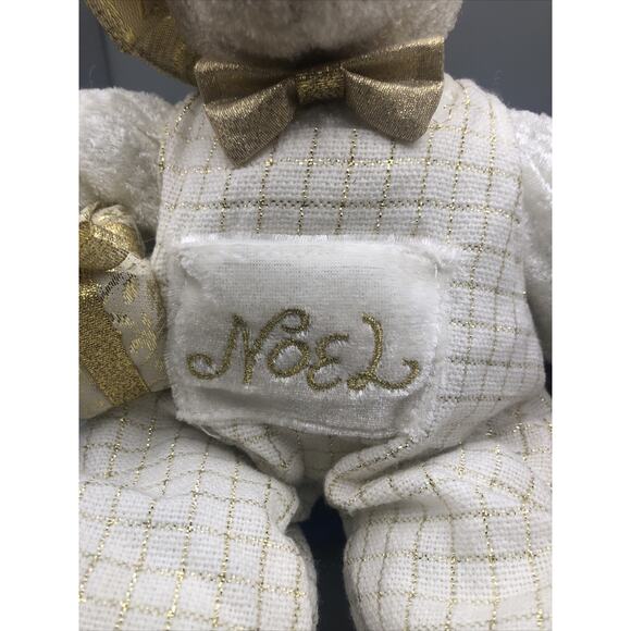 NOEL & JOY CHRISTMAS BEAR Plush Stuffed Animal RARE 14" & 12”Beige Bear Vtg.READ - Picture 5 of 16